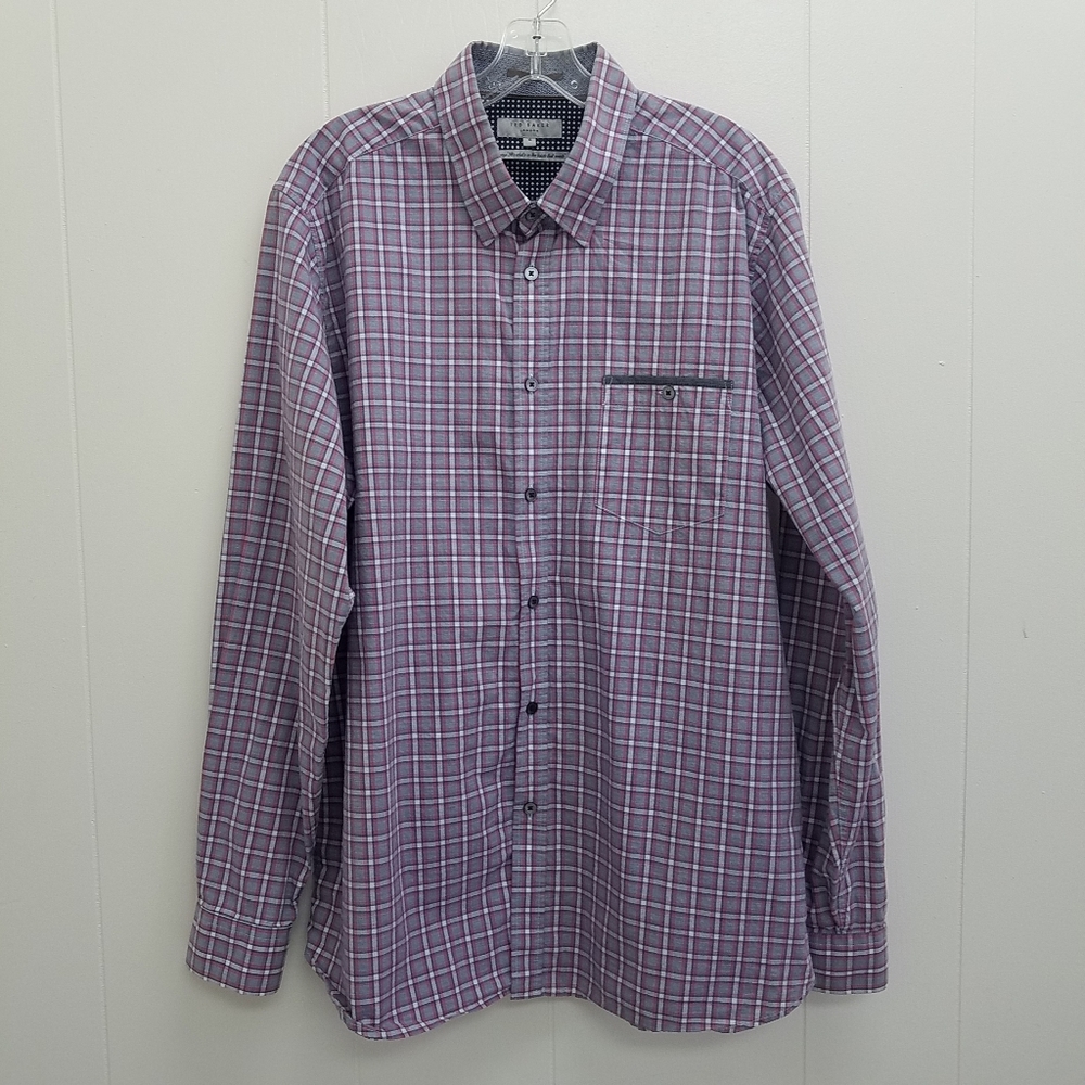 Ted Baker London Plaid Button Up Long Sleeve Shirt